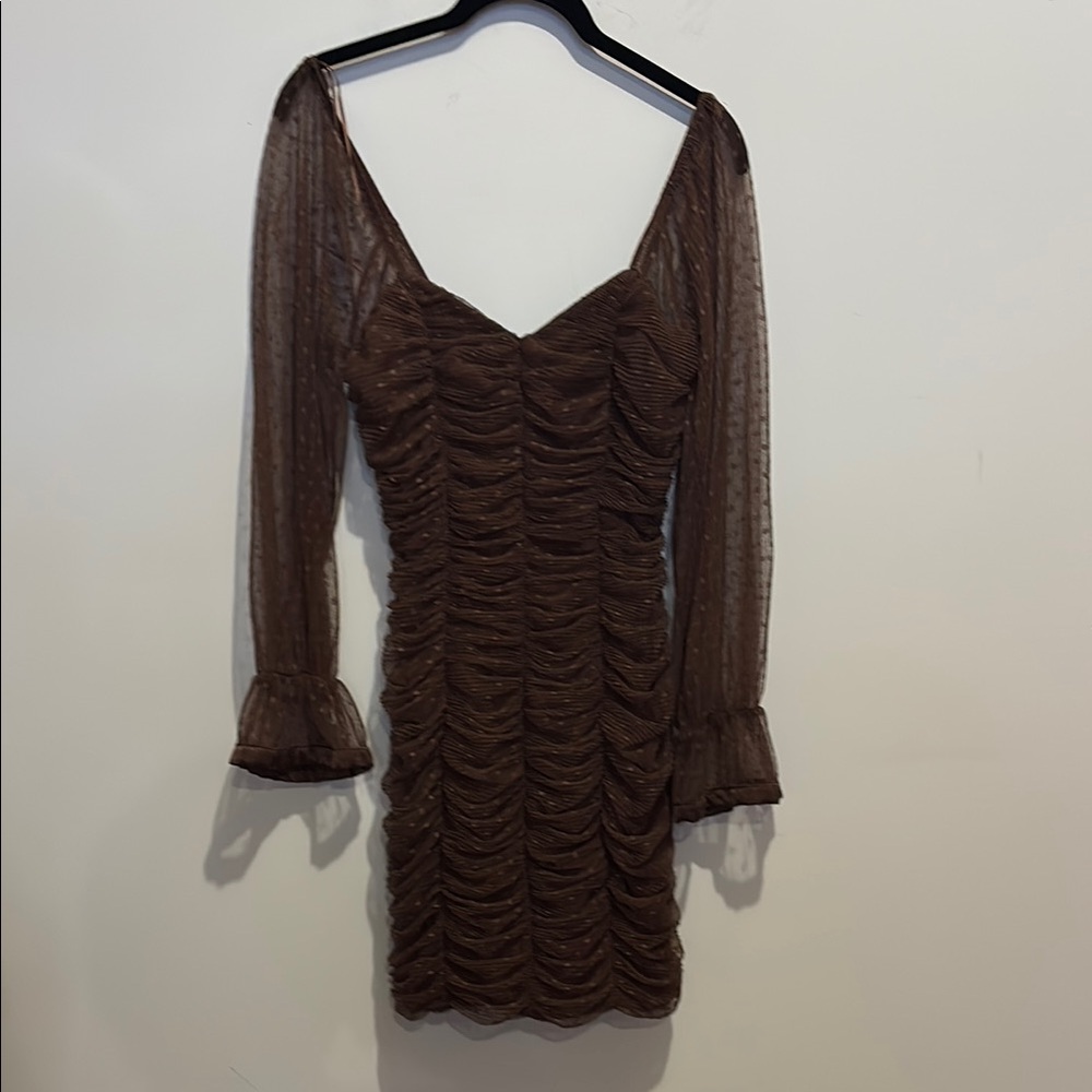 Haute Monde Chocolate Long Sleeve Dress size small